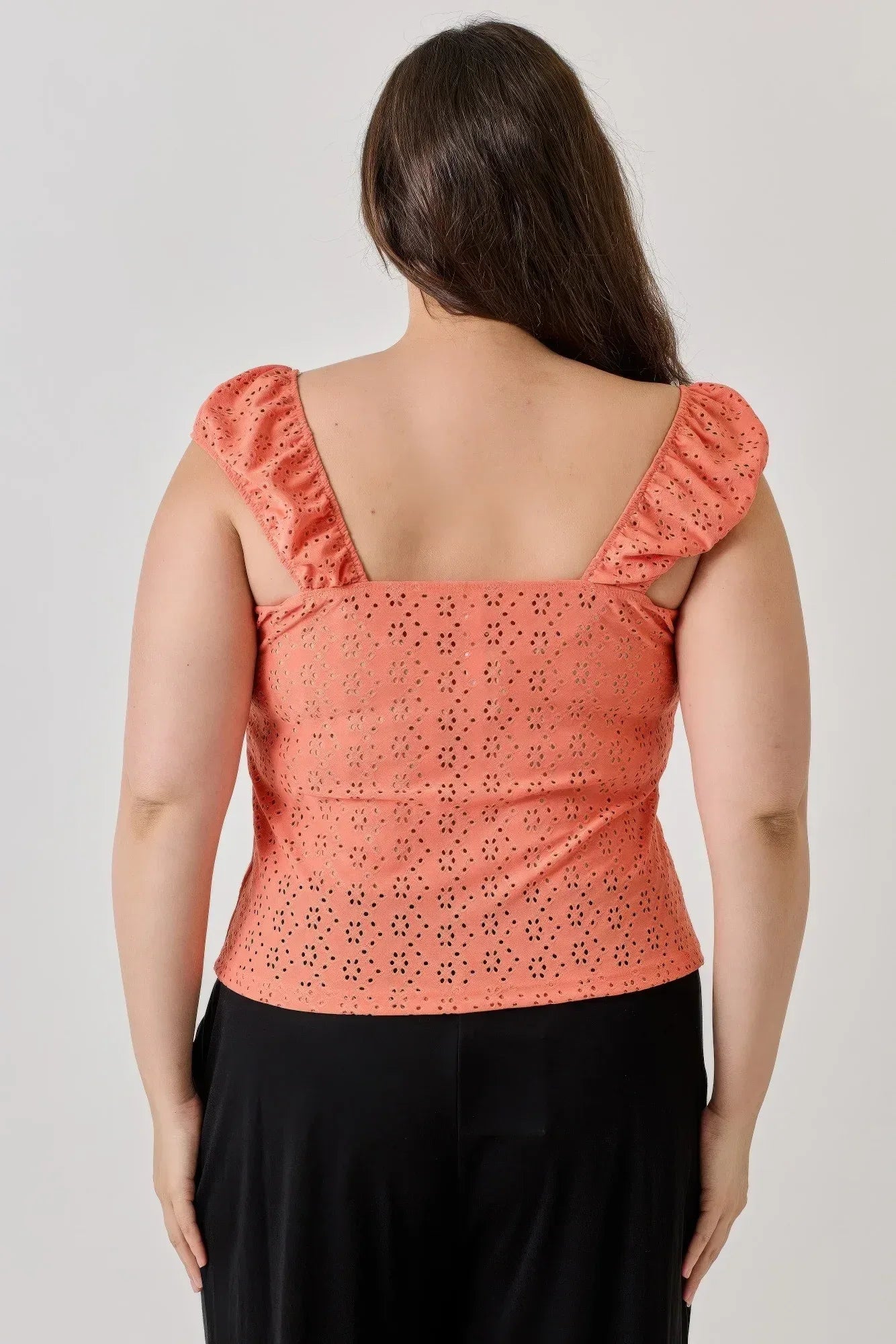 Plus Size Knit Eyelet Cap Sleeve Top | Mixtshop LLC