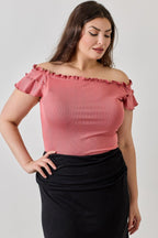 Plus Size Knit Rib Double Ruffle Top | Mixtshop LLC