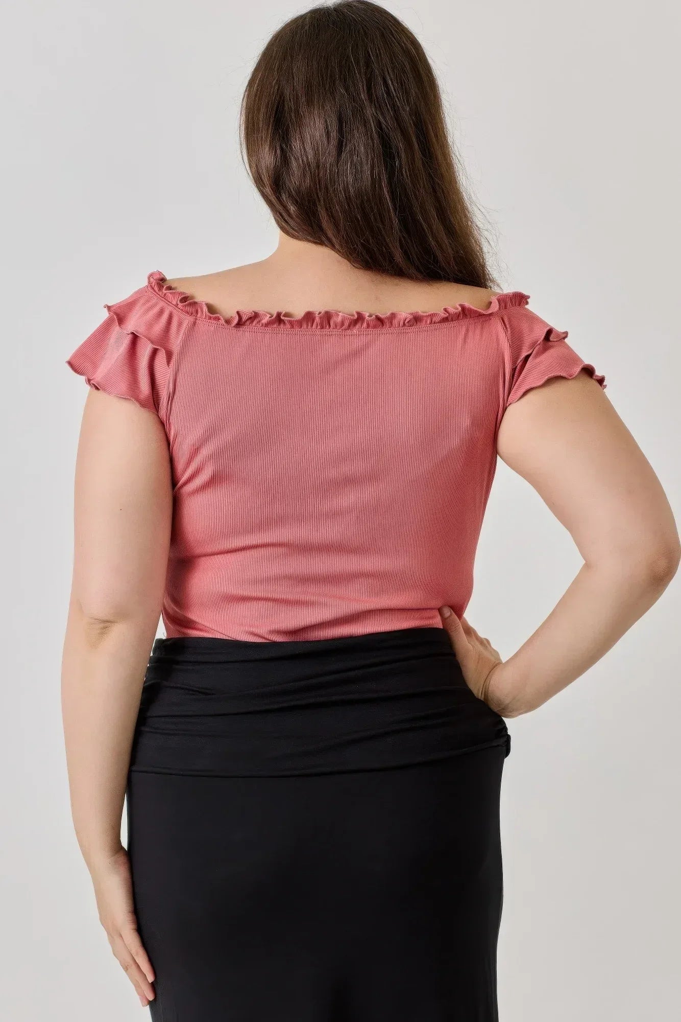 Plus Size Knit Rib Double Ruffle Top | Mixtshop LLC