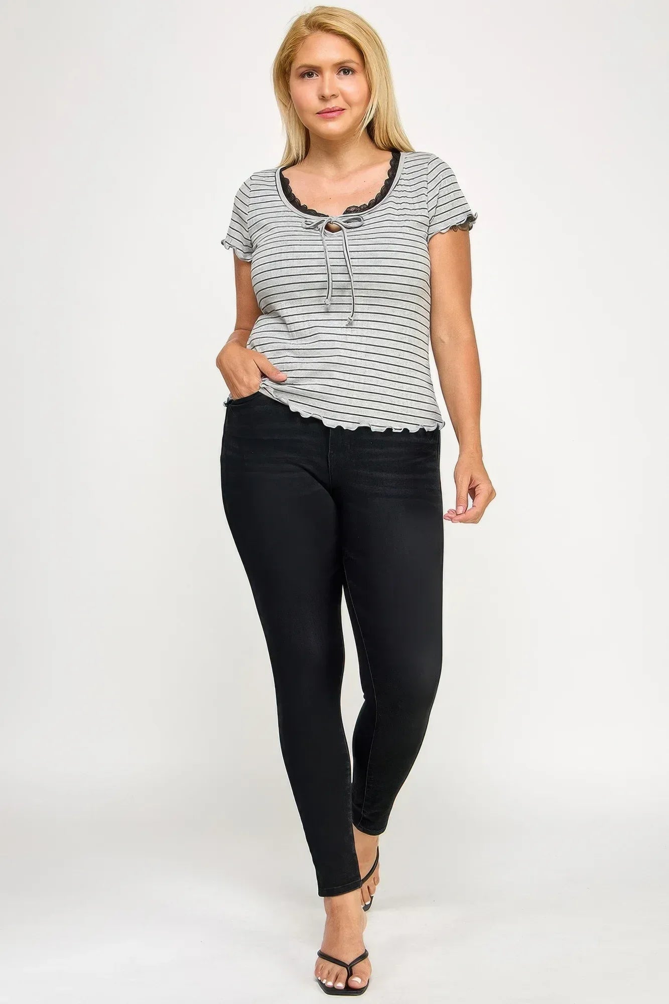 Plus Size Curly Merrow Tie Front Top Secondary image