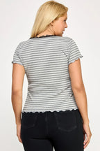 Plus Size Curly Merrow Tie Front Top | Mixtshop LLC