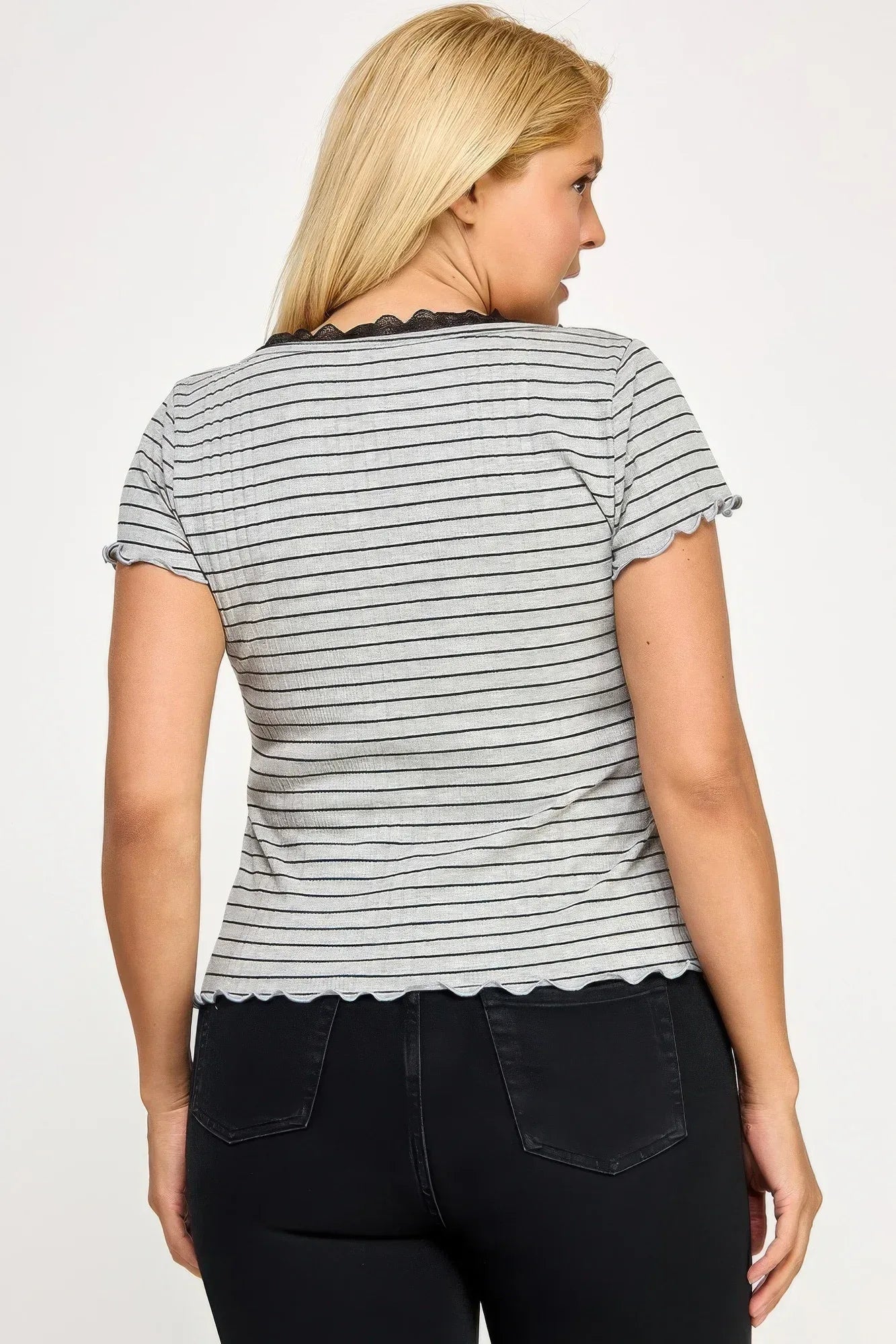 Plus Size Curly Merrow Tie Front Top | Mixtshop LLC