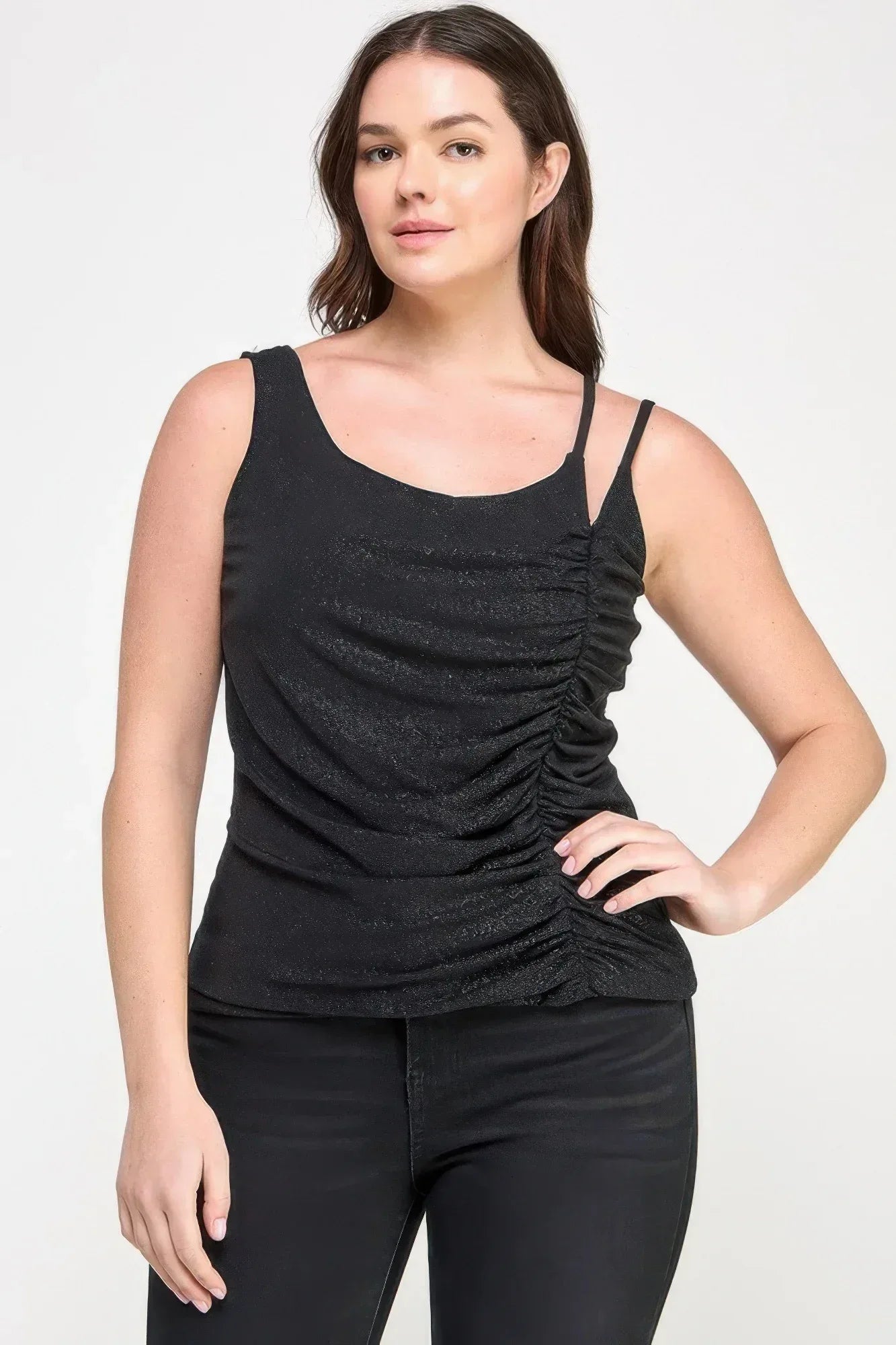 Plus Size Sleeveless Top With Subtle Shimmer | Mixtshop LLC Main image