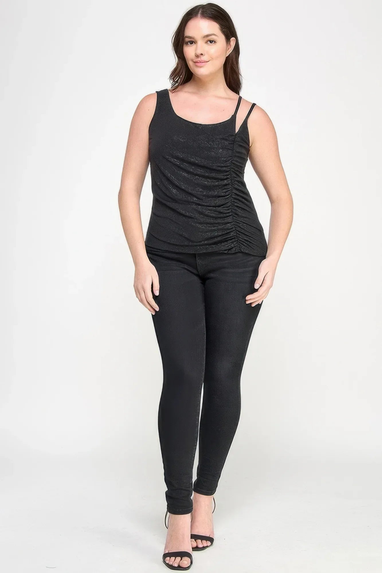 Plus Size Sleeveless Top With Subtle Shimmer Secondary image