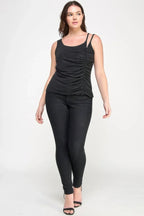 Plus Size Sleeveless Top With Subtle Shimmer | Mixtshop LLC