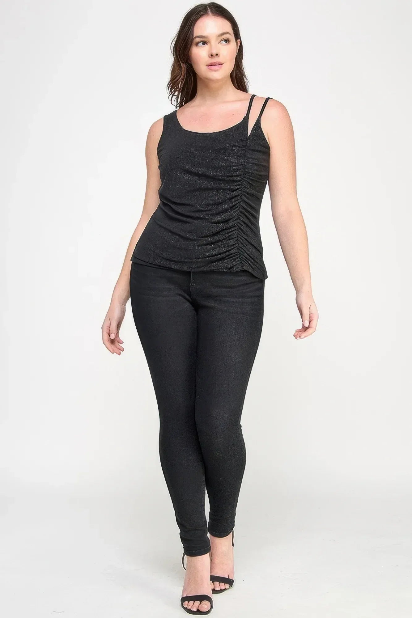 Plus Size Sleeveless Top With Subtle Shimmer | Mixtshop LLC