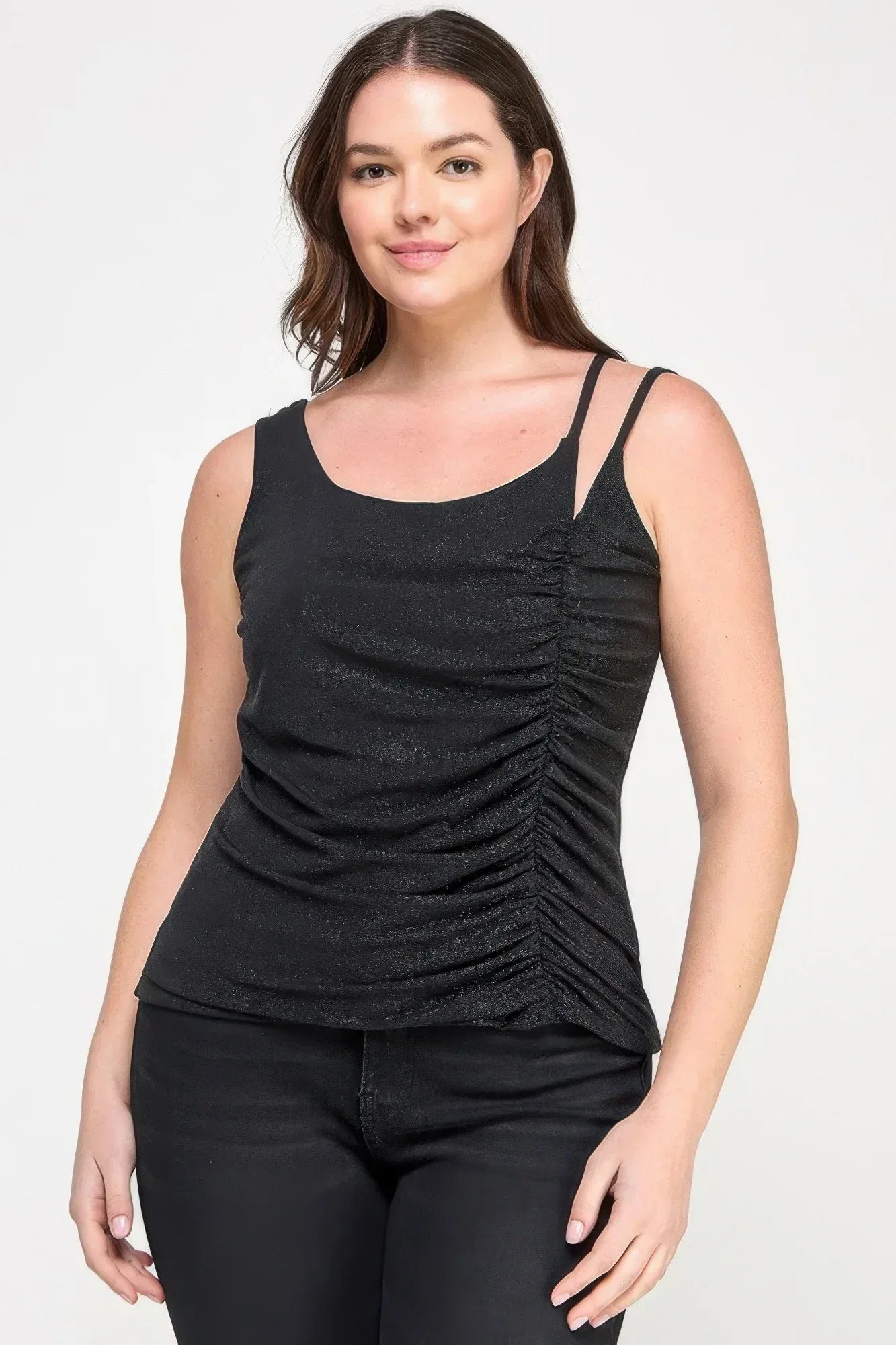 Plus Size Sleeveless Top With Subtle Shimmer | Mixtshop LLC