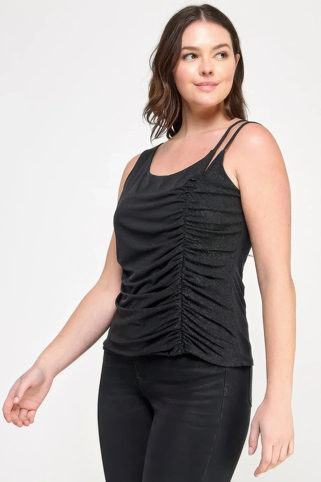 Plus Size Sleeveless Top With Subtle Shimmer | Mixtshop LLC