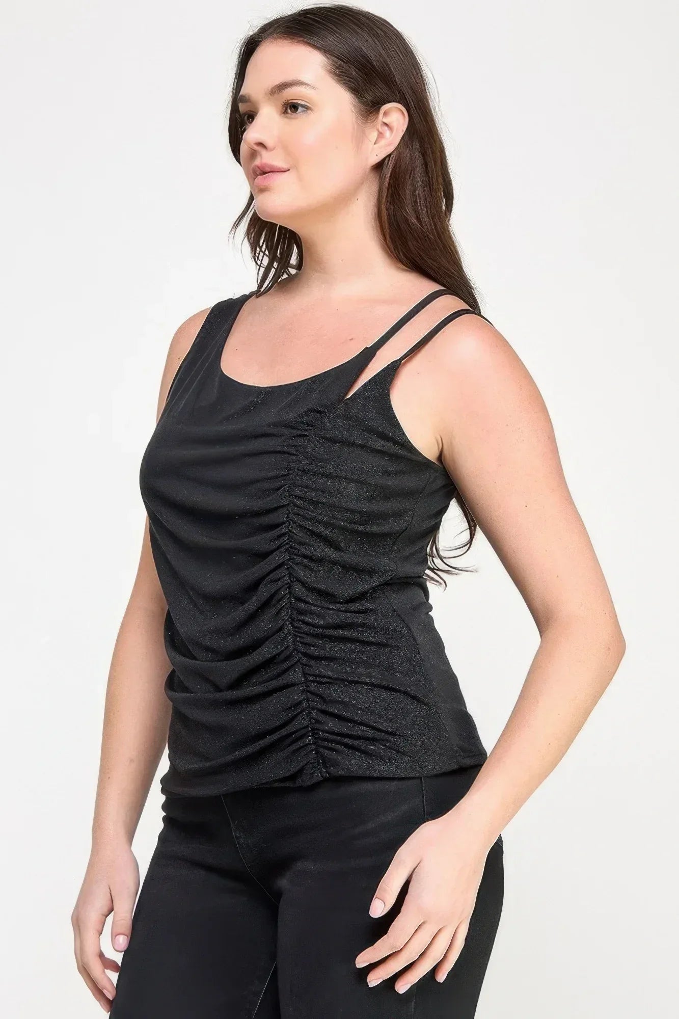 Plus Size Sleeveless Top With Subtle Shimmer | Mixtshop LLC