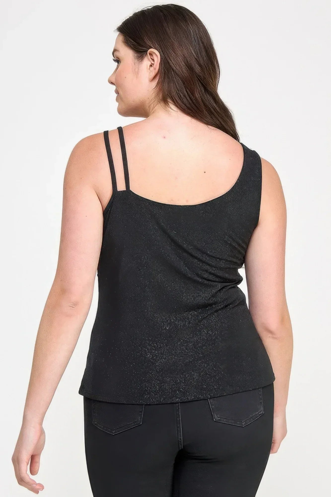 Plus Size Sleeveless Top With Subtle Shimmer | Mixtshop LLC