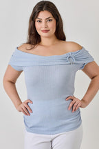 Plus Size Ots Pointelle Knit Rib Fold Over Top | Mixtshop LLC