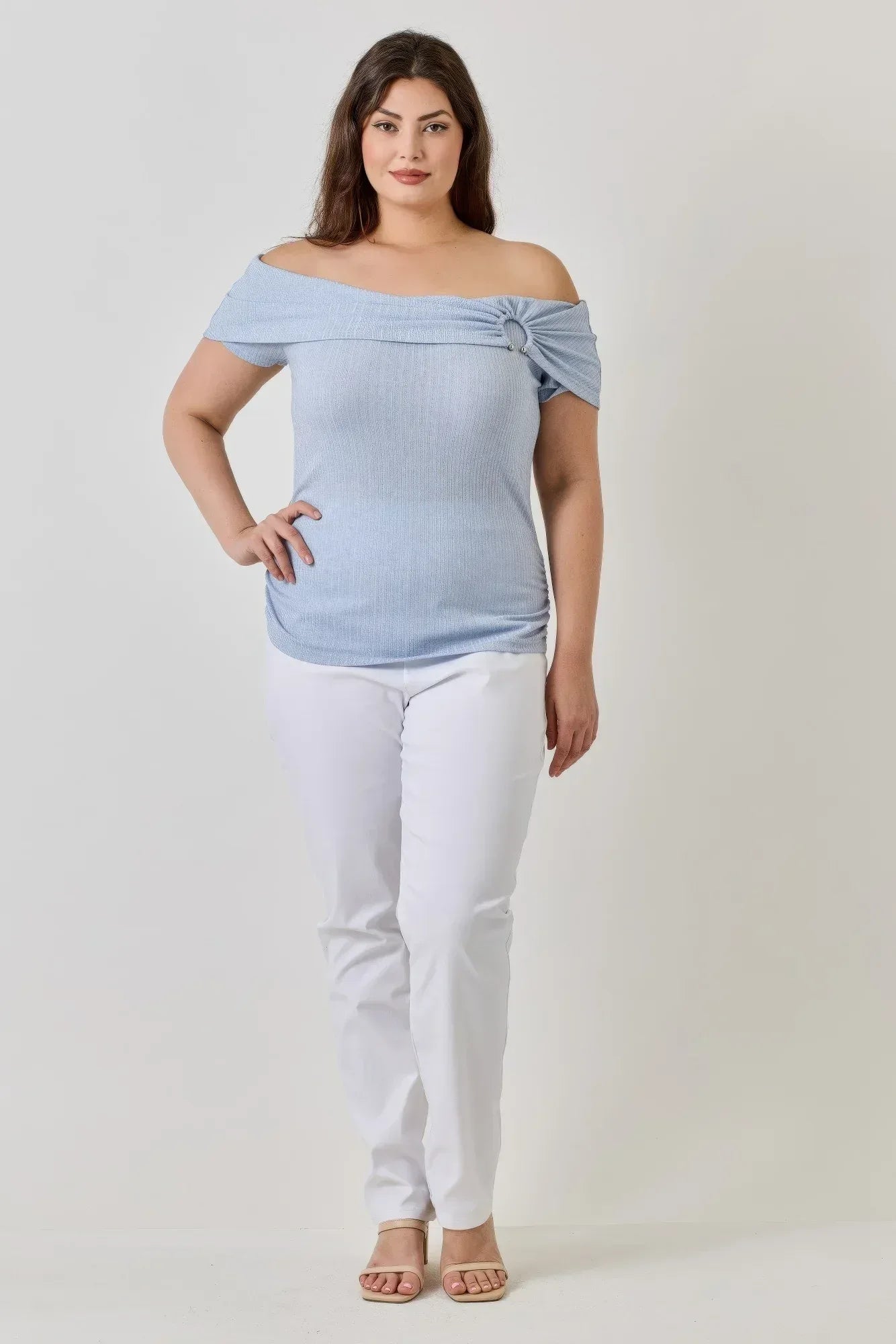 Plus Size Ots Pointelle Knit Rib Fold Over Top | Mixtshop LLC