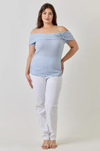 Plus Size Ots Pointelle Knit Rib Fold Over Top | Mixtshop LLC