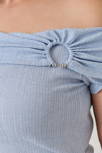 Plus Size Ots Pointelle Knit Rib Fold Over Top | Mixtshop LLC