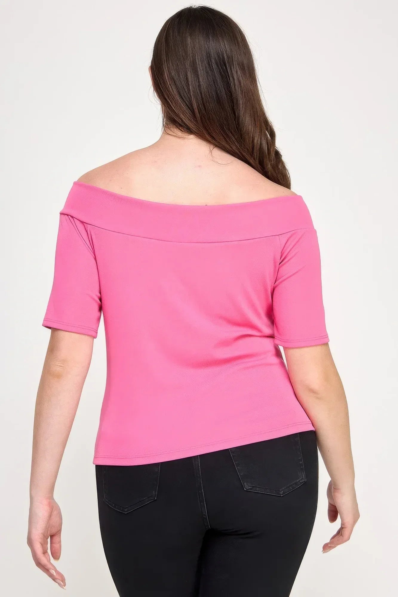 Plus Size Off The Shoulder Knit Rib Twist Knot Top | Mixtshop LLC