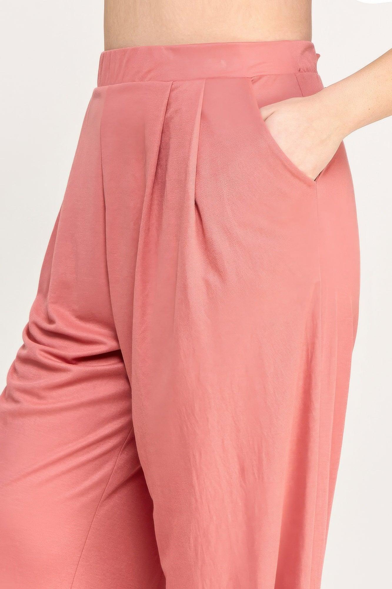 Plus Size Knit Linen Pleated Wide Leg Pants | Mixtshop LLC