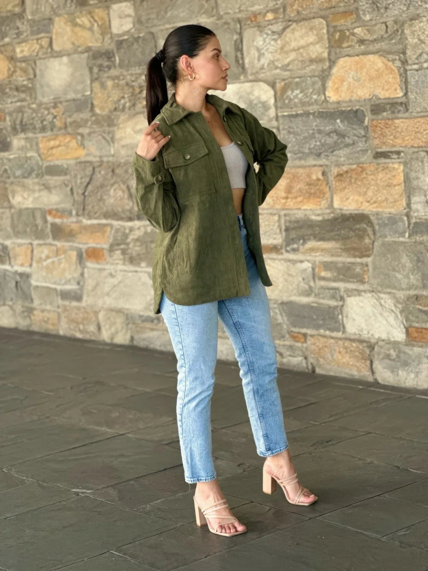 Oversized Corduroy Shacket Button Down Utility | Mixtshop LLC