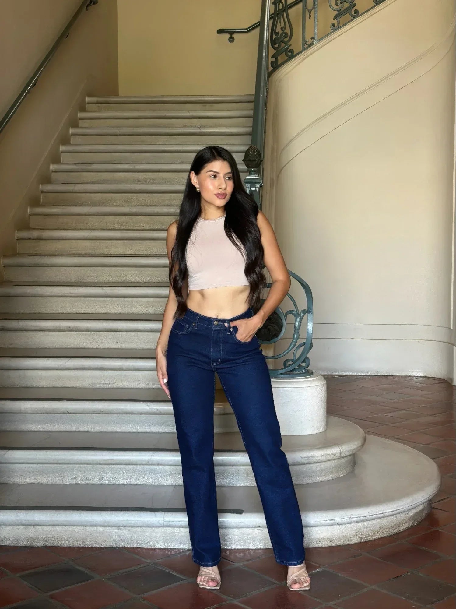 High Waist Vintage Straight Leg Denim Jeans | Mixtshop LLC