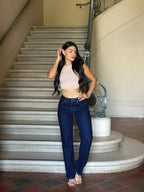 High Waist Vintage Straight Leg Denim Jeans | Mixtshop LLC