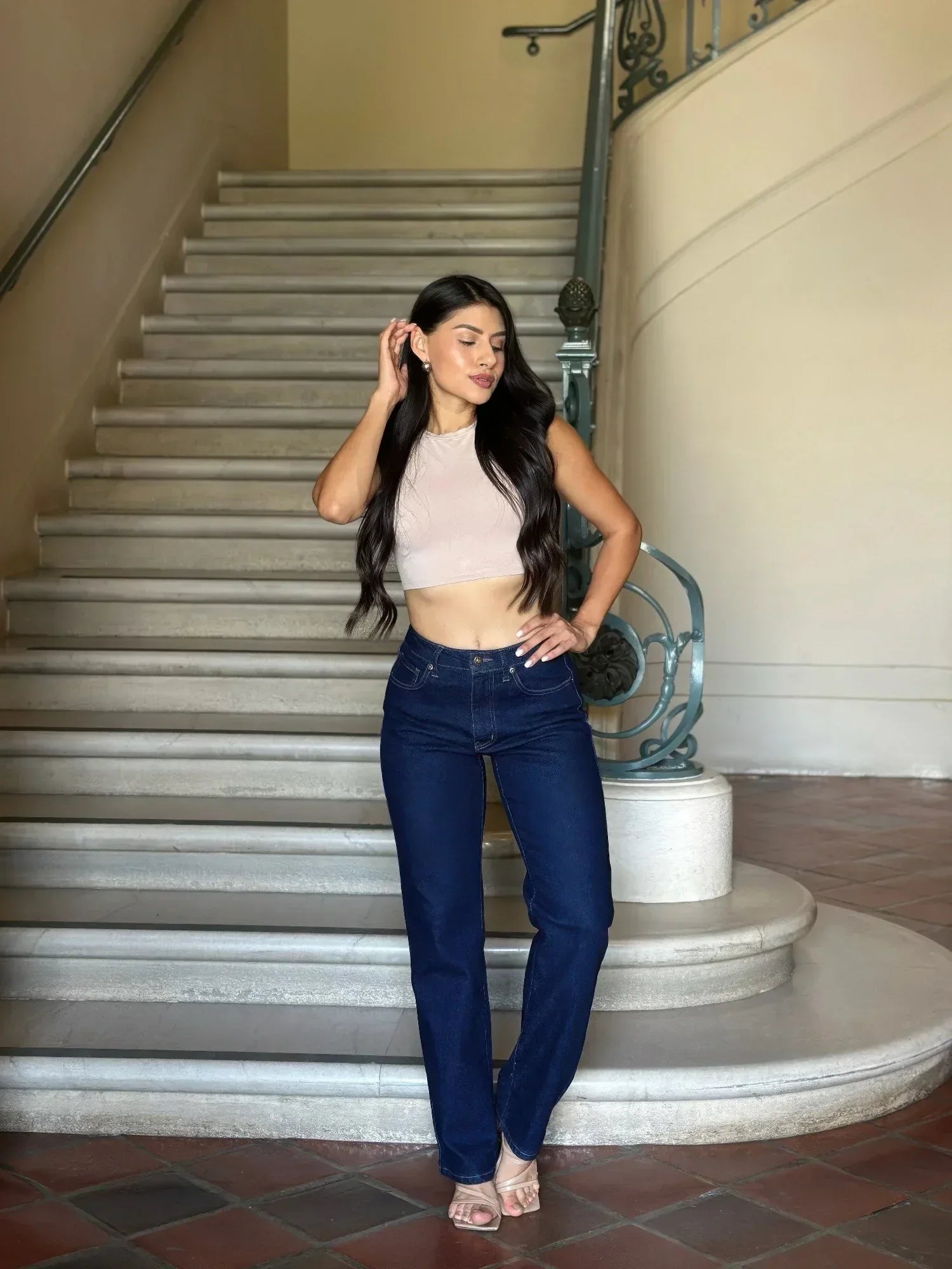 High Waist Vintage Straight Leg Denim Jeans | Mixtshop LLC