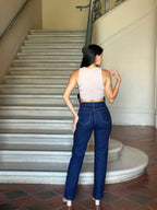 High Waist Vintage Straight Leg Denim Jeans | Mixtshop LLC