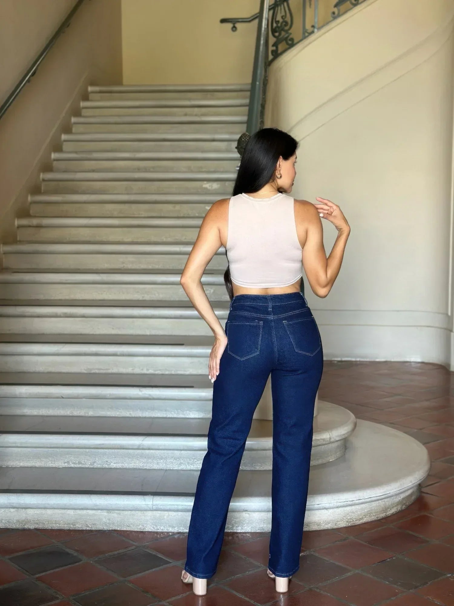 High Waist Vintage Straight Leg Denim Jeans | Mixtshop LLC