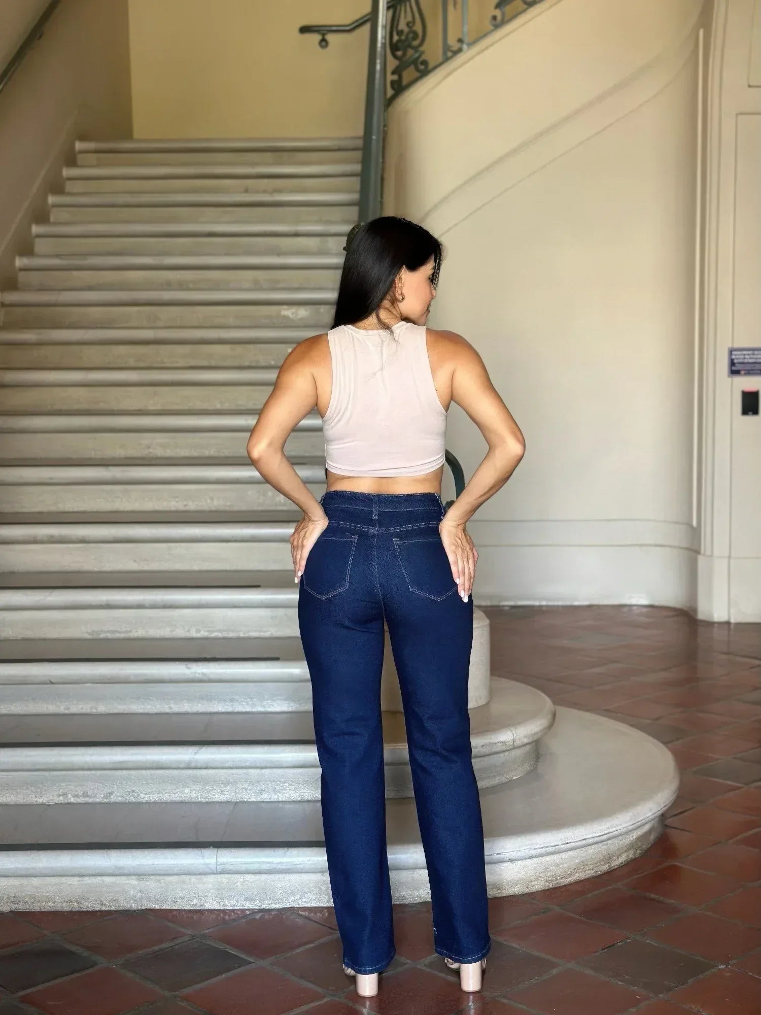 High Waist Vintage Straight Leg Denim Jeans | Mixtshop LLC