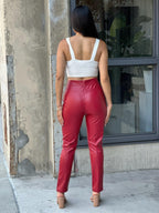 High Waisted Faux Leather Pu Skinny Jeans | Mixtshop LLC