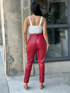 High Waisted Faux Leather Pu Skinny Jeans | Mixtshop LLC