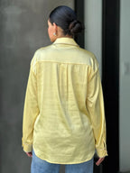 Rhinestone Diamond Lined Button Down Satin Blouse | Mixtshop LLC