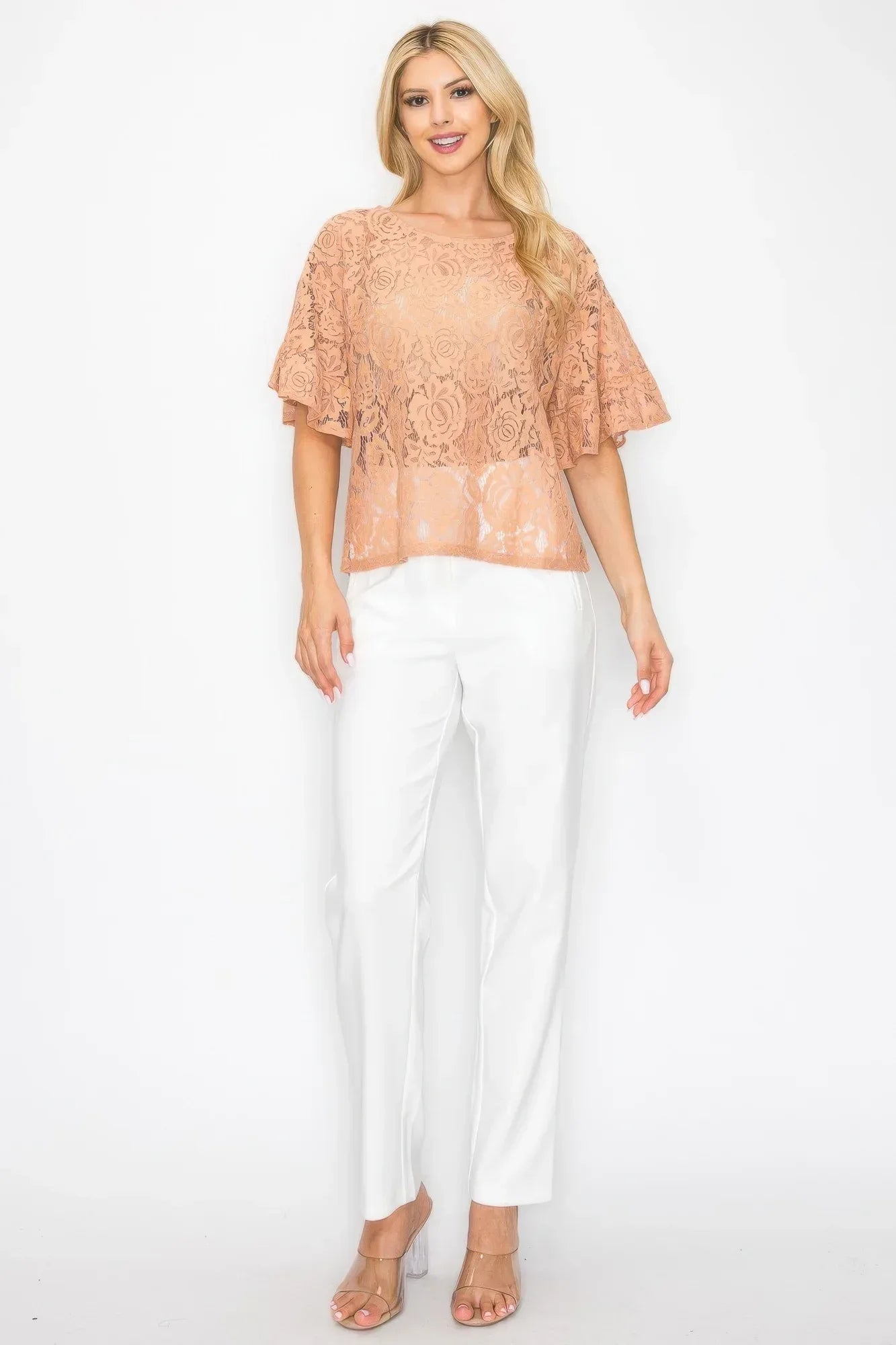 Floral Embroidered Crochet Lace Boxy Blouse Top | Mixtshop LLC