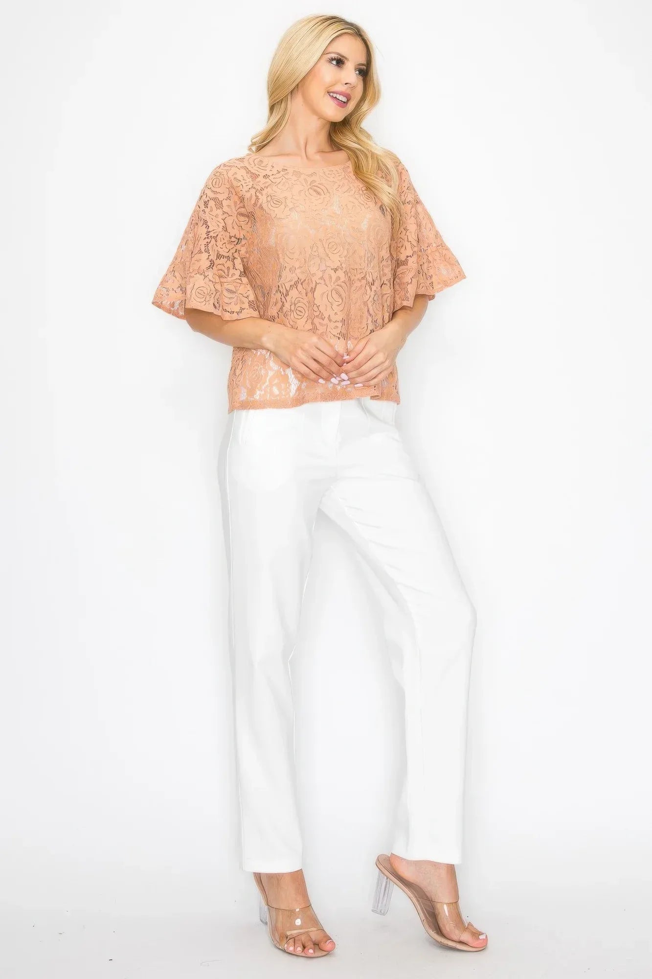 Floral Embroidered Crochet Lace Boxy Blouse Top | Mixtshop LLC