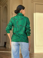 Face Print Long Sleeve Button Down Blouse | Mixtshop LLC