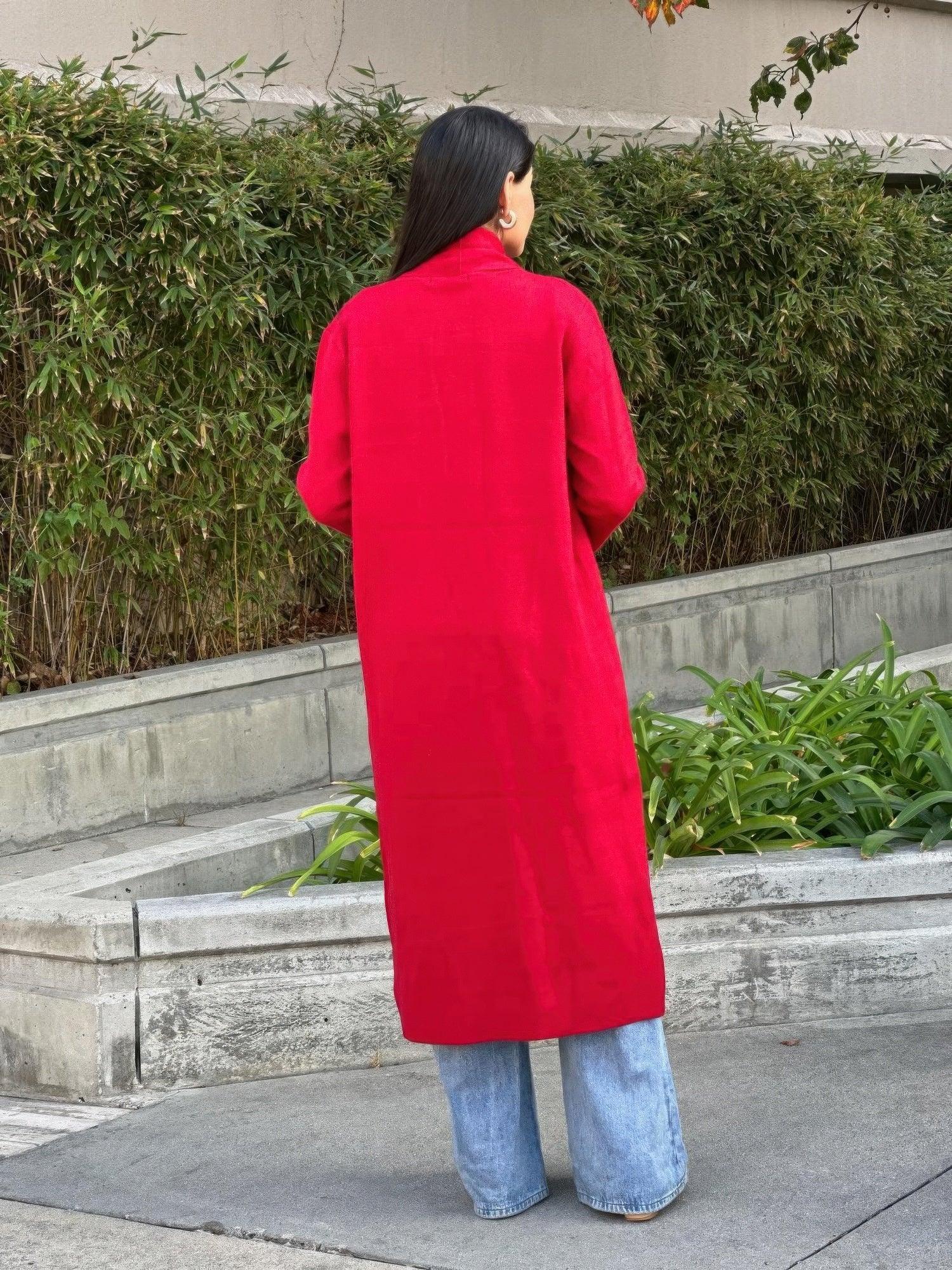 Clover Fine Knit Midi Cardi Cardigan With Pockets | Mixtshop LLC