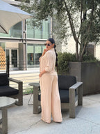 Casual Wide Leg Pants & Long Sleeve Front Tie Set | Mixtshop LLC