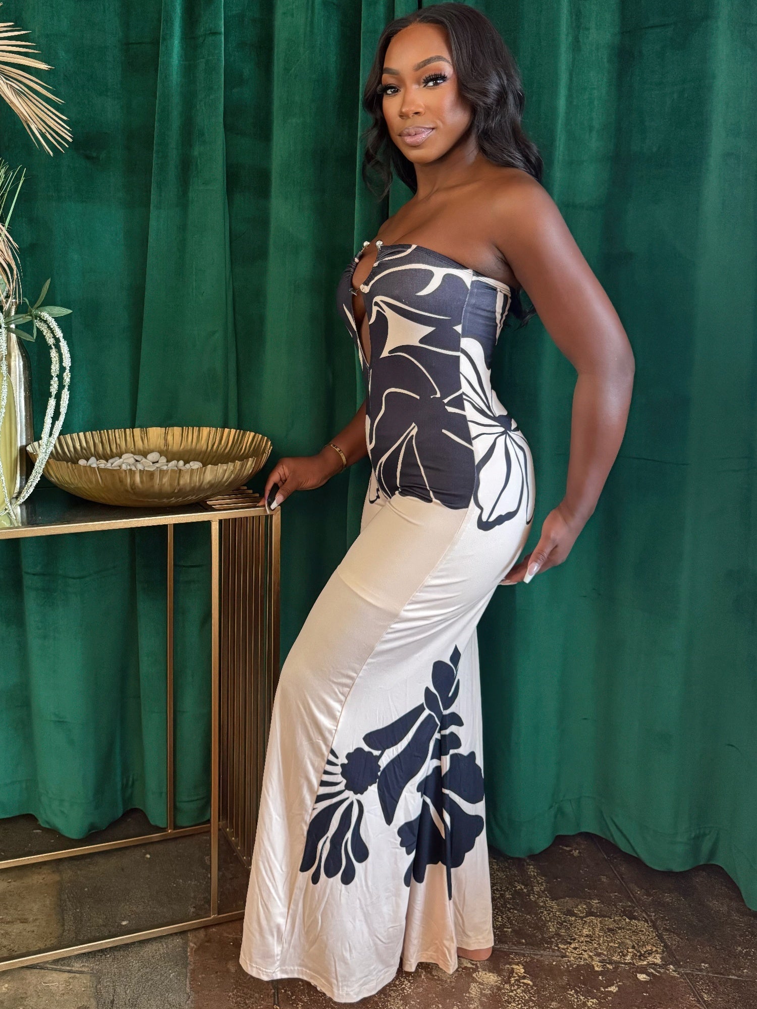 Midnight Bloom Halter Jumpsuit Secondary image