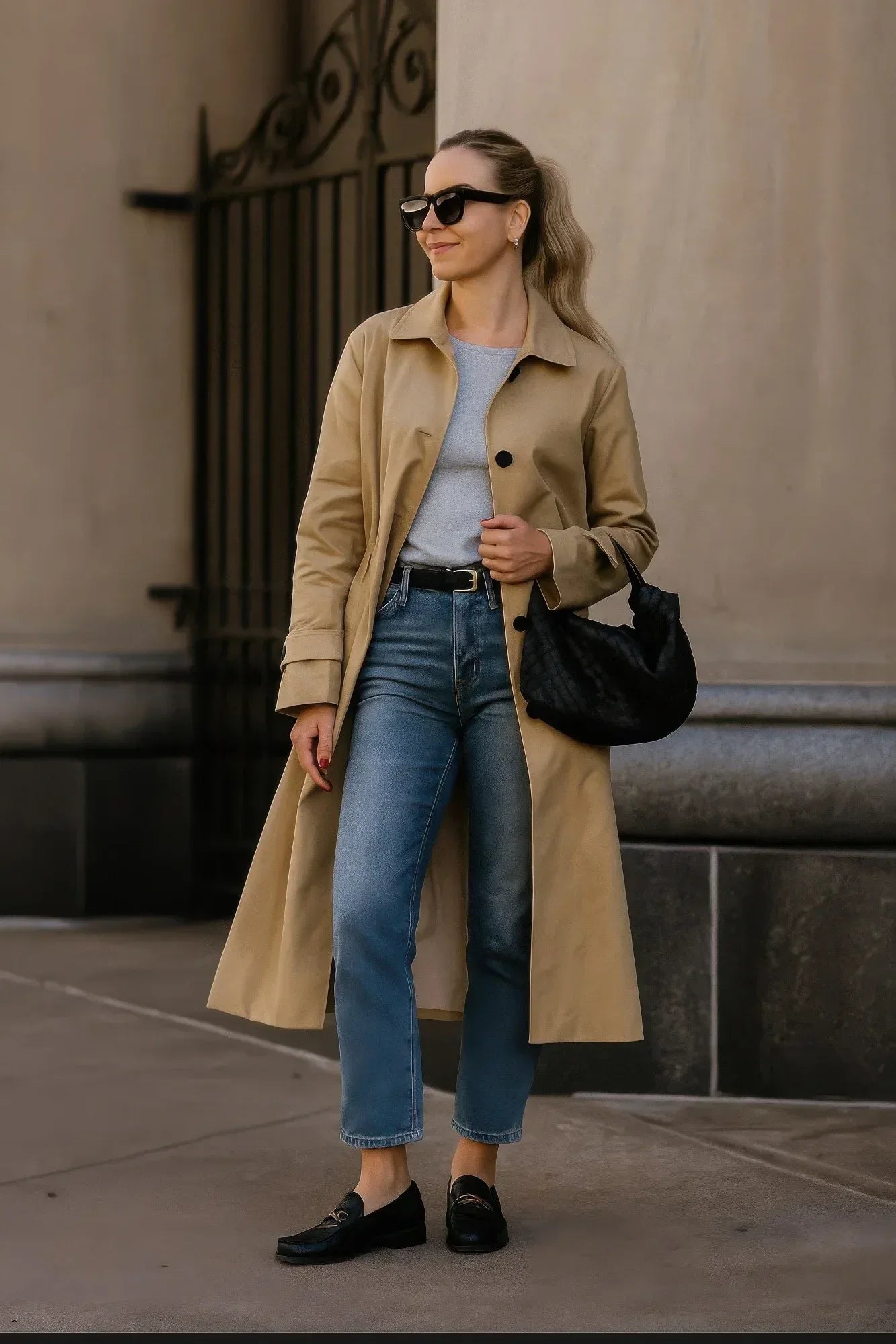 Solid Long Sleeve Trench Coat Woman Lined | Mixtshop LLC