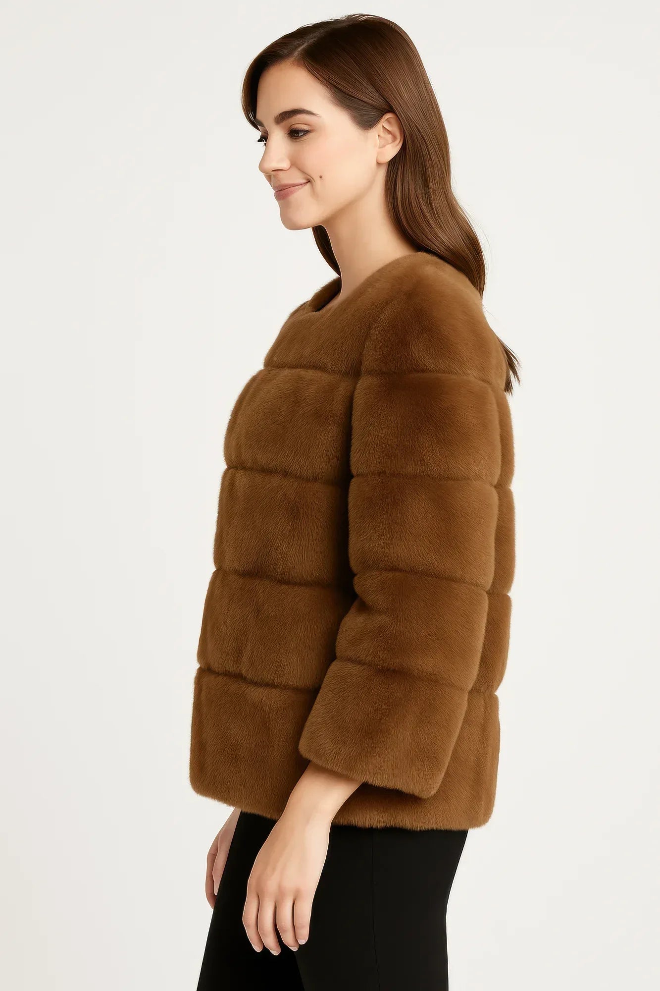 Plush Camel Faux Fur Jacket Secondary image