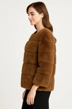 Plush Camel Faux Fur Jacket | Mixtshop LLC