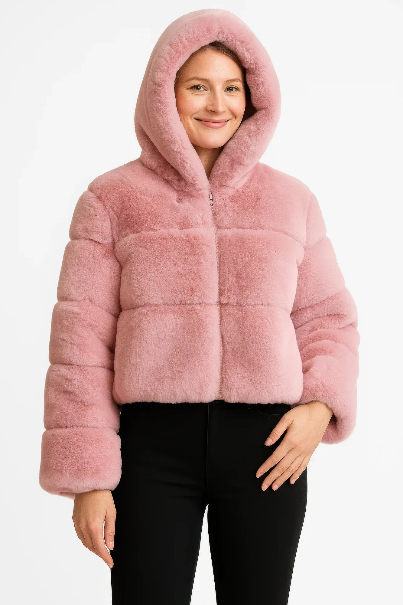 Faux Fur Hooded Jacket | Mixtshop LLC