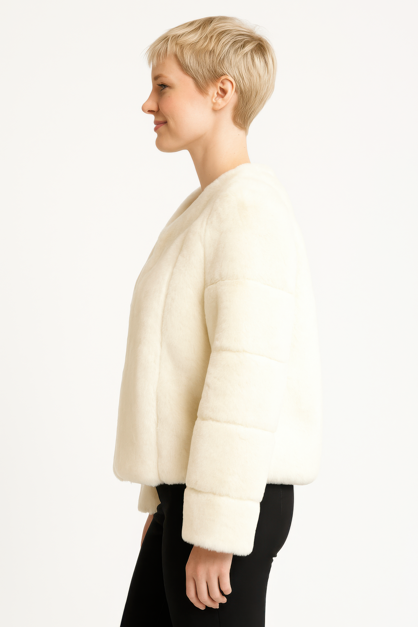 Faux Fur Trim Cape Secondary image
