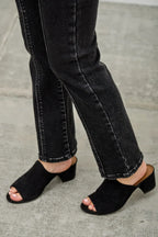 Mid Rise Slim Straight In Black Acid | Mixtshop LLC