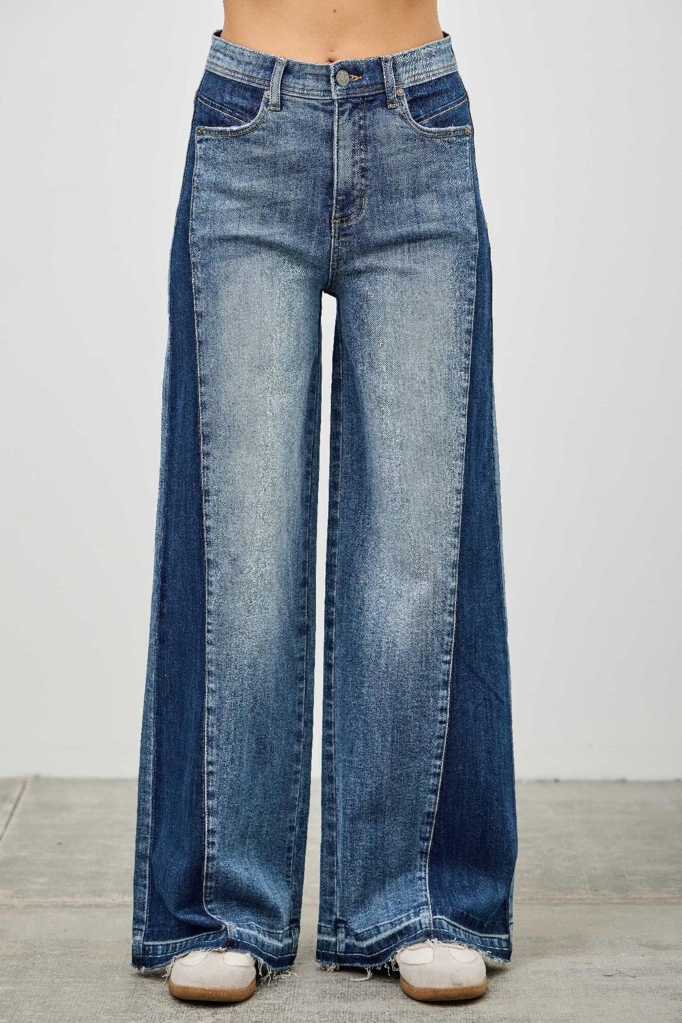 High Rise Wide Leg W/release Hem And Side Contrast Secondary image
