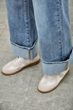 Mid Rise Cuffed Jeans With Stretch | Mixtshop LLC