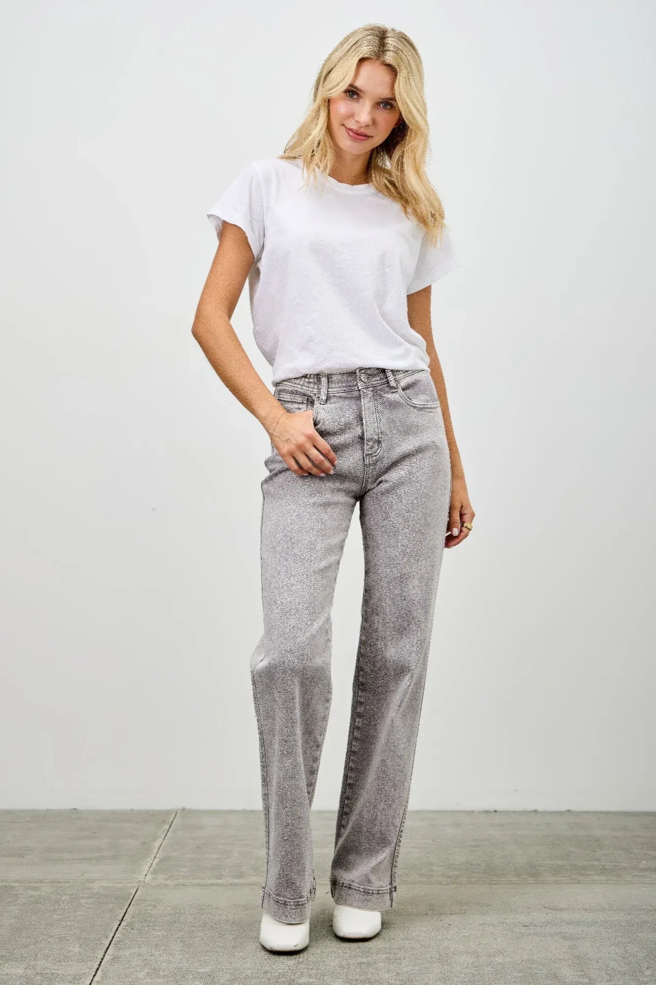 High Rise Slim Wide Straight | Mixtshop LLC