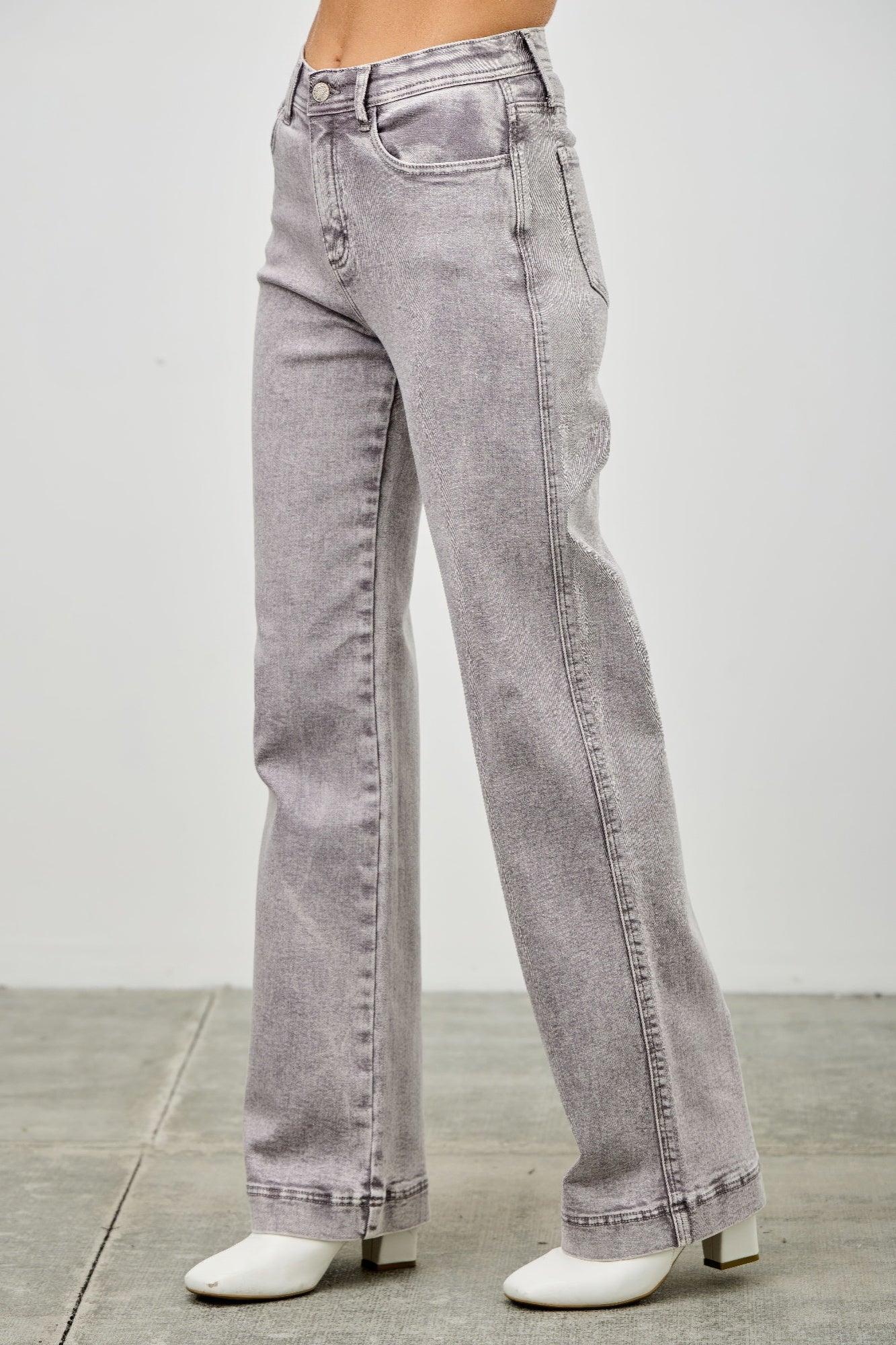 High Rise Slim Wide Straight | Mixtshop LLC