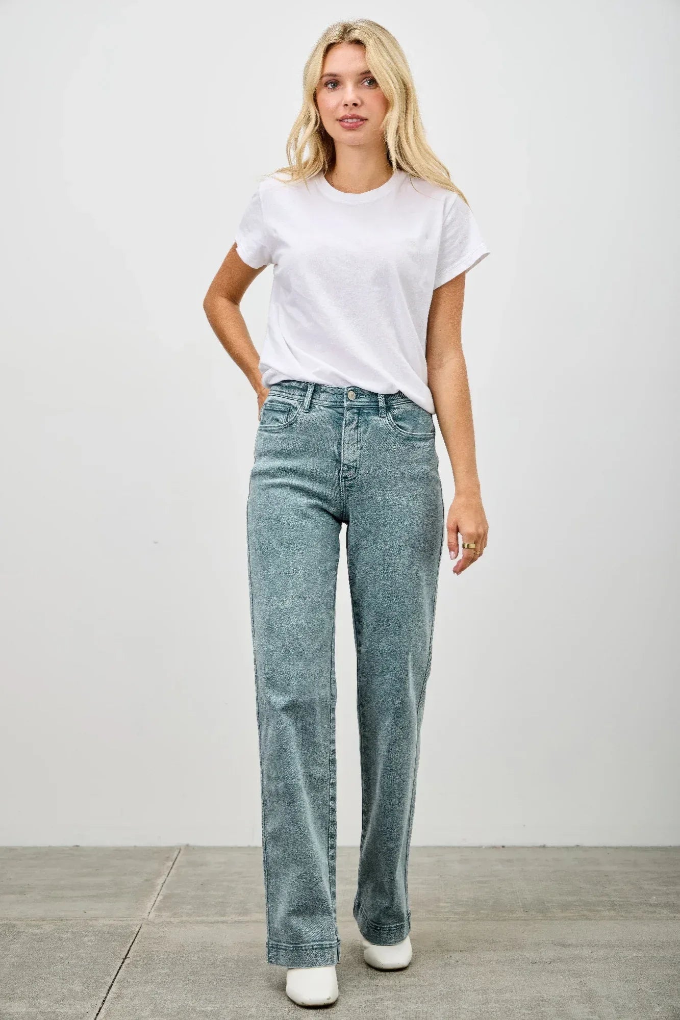 High Rise Slim Wide Straight | Mixtshop LLC