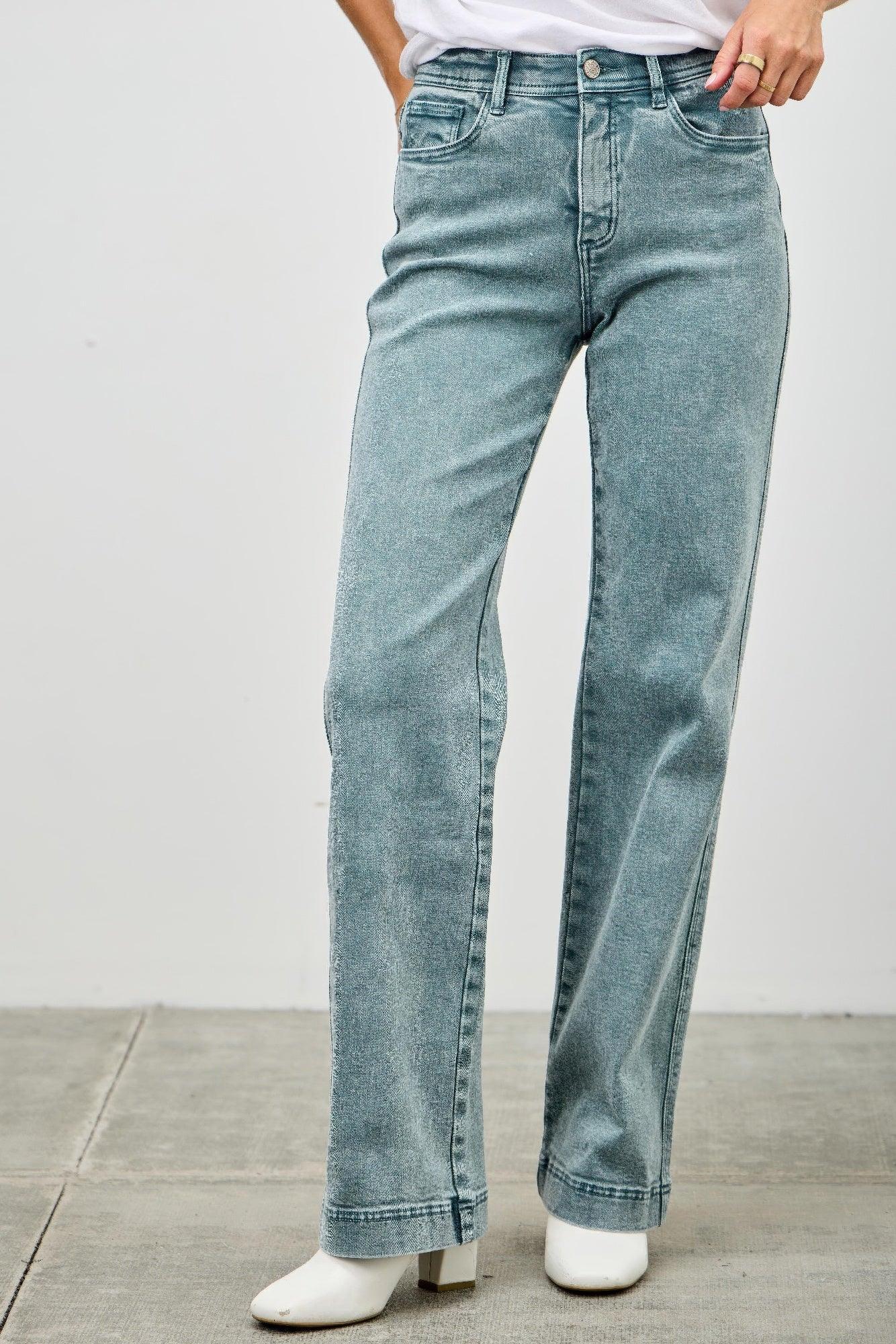 High Rise Slim Wide Straight | Mixtshop LLC
