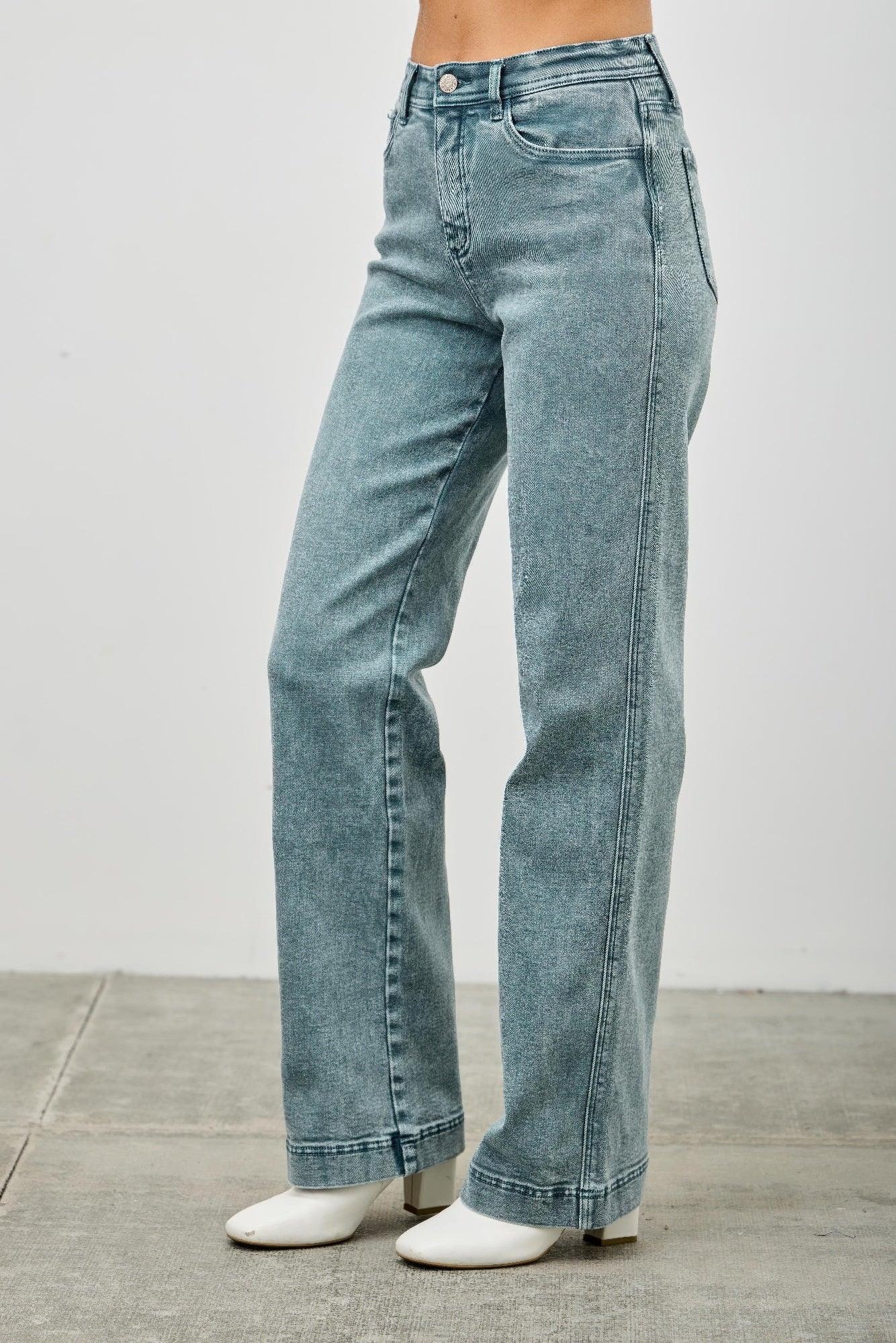 High Rise Slim Wide Straight | Mixtshop LLC