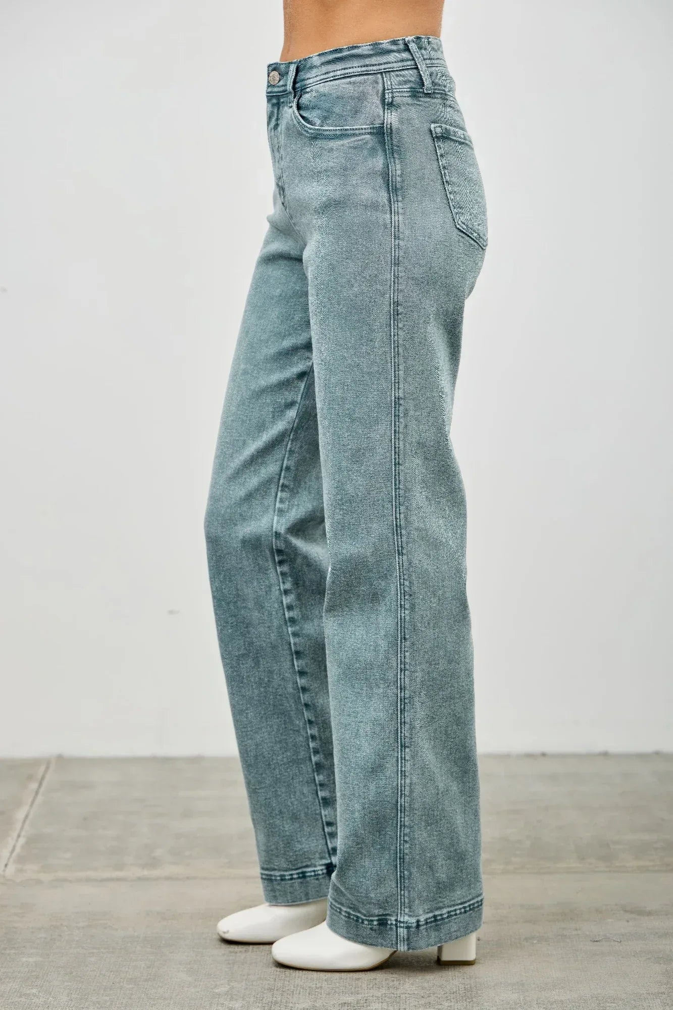 High Rise Slim Wide Straight | Mixtshop LLC